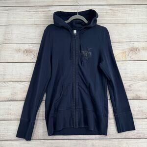 Stone Brewing Full Zip Hoodie Sweatshirt Womens Medium Navy Blue Bella